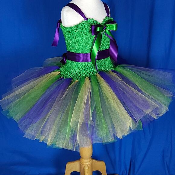 BLACK FRIDAY SALE - TuTu Dress Purple, Green, Black & Gold, Size 6 - 9 Youth NWT - Picture 9 of 10